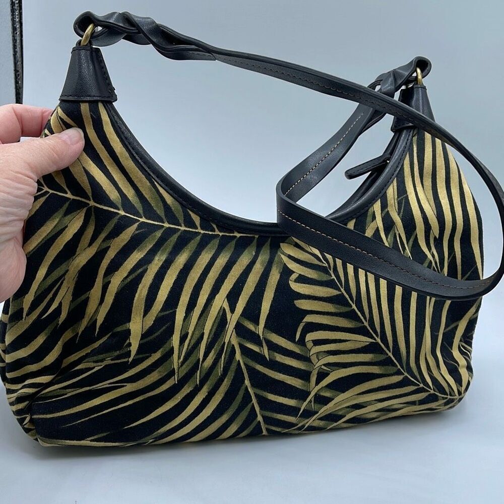Vintage Y2K leaf Zebraβprint Fossil shoulder bag.